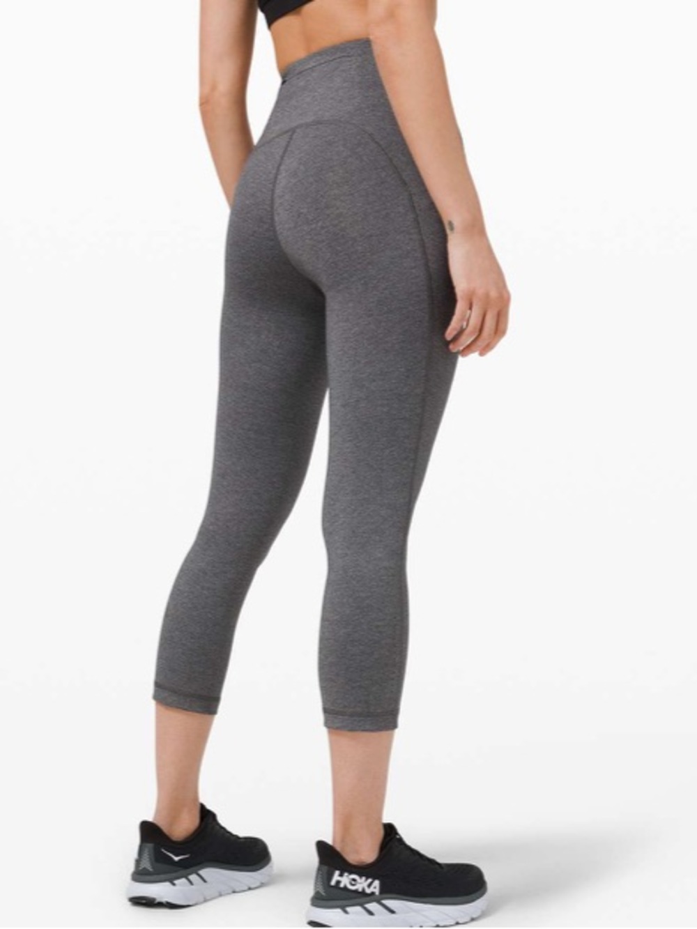 Lululemon Swift Speed High-Rise Crop 21” Heathered Black Sz 6